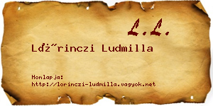 Lőrinczi Ludmilla névjegykártya